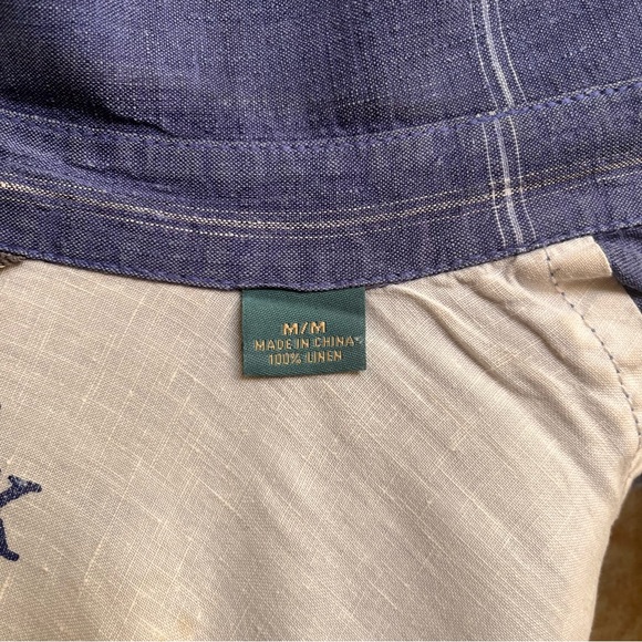 Tommy Bahama Men’s 100% Linen Windowpane Long Sleeve Button Down Shirt | M - Picture 5 of 5